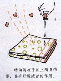 精油滴在面巾紙上紓緩疲勞
