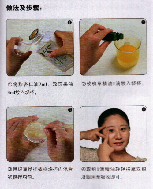 玫瑰草淡紋眼部按摩油做法步驟